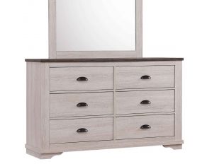 Coralee 6 Drawer Dresser in Chalk Grey