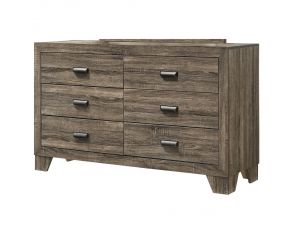 Millie 6 Drawer Dresser in Greyish Brown