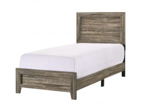 Millie Twin Panel Bed in Greyish Brown