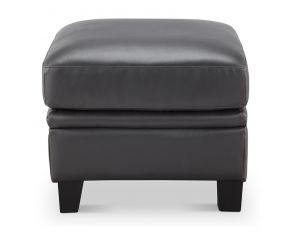 Leather Italia USA Cambria 6287B Fletcher Ottoman in 1128A Charcoal