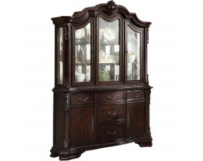 Kiera Buffet with Hutch in Dark Brown