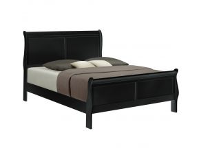 Louis Philip King Sleigh Bed in Deep Black