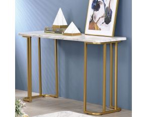 Calista Sofa Table in Gold White