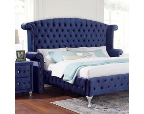 Alzir California King Bed in Blue