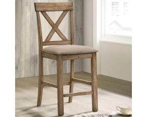 Plankinton Set of 2 Counter Height Chairs in Rustic Oak Brown