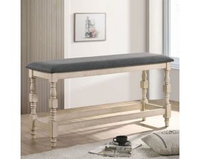 Plymouth Counter Height Bench in Ivory Dark Gray