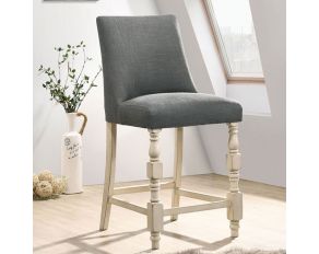 Plymouth Set of 2 Counter Height Chairs in Ivory Dark Gray