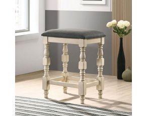 Plymouth Set of 2 Counter Height Stools in Ivory Dark Gray