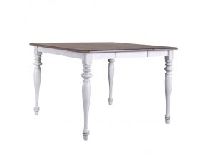 Ocean Isle Counter Height Gathering Table in Antique White Finish with Weathered Pine