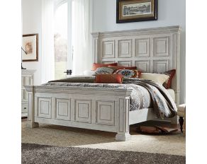 Big Valley King Panel Bed in Whitestone Finish