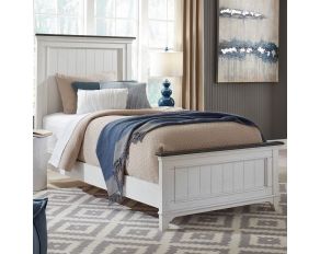 Allyson Park Full Panel Bed in Wirebrushed White