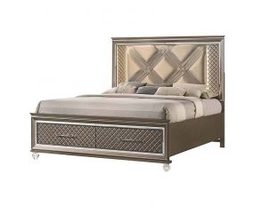 Saville Row King Storage Bed in Platinum