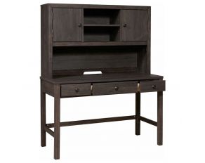 Granite Falls Hutch and Desk with USB Port in Dark Wood