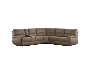 Aurora 3 Piece Power Reclining Sectional in Brown