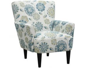 Flower Power Accent Chair in Teal Multi