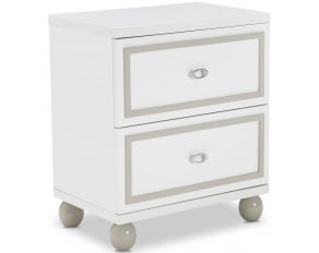 AICO Sky Tower Nightstand in White Cloud