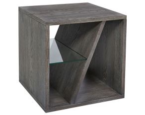 8th Street End Table in Weathered Slate