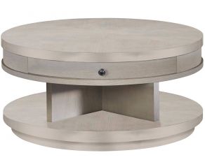 Augustine Round Cocktail Table in Pearlized Gray