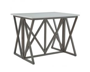 Gateway Street Counter Table in White and Gray Finish