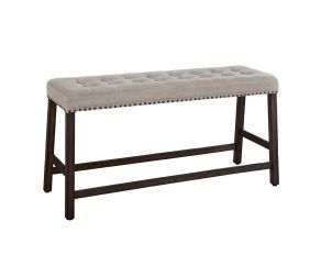 Harmony Cove Upholstered Counter Bench in Dark Walnut