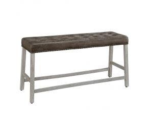 Harmony Cove Upholstered Counter Bench in Antique White