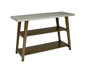 Jackson Sofa Console Table in Auburn and Concrete Gray Top