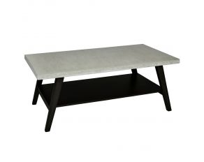 Jackson II Rectangular Cocktail Table in Black and Concrete Gray Top