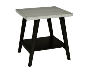 Jackson II End Table in Black and Concrete Gray Top