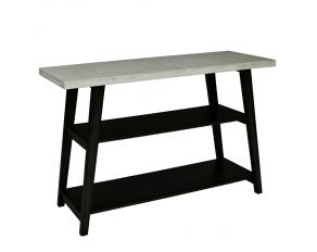 Jackson II Sofa Console Table in Black and Concrete Gray Top