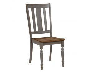 Midori Dining Chair in Oak and Brushed Gray Finish