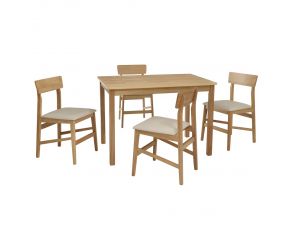 Nori Dining Table with 4 Chairs in Natural