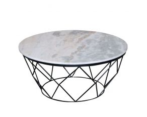 Outbound Cocktail Table in White Marble Top