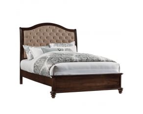 Pearson Queen Upholstered Bed in Aged Oak