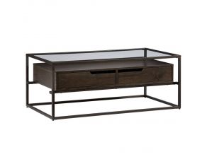 Presidio Cocktail Table in Contemporary Umber