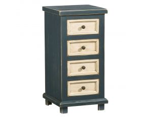 Sallie 4 Drawer Chairside Table in Navy Blue