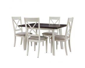 Salt n Pepper Dining Table with 4 Chairs in Gray and Alabaster Top