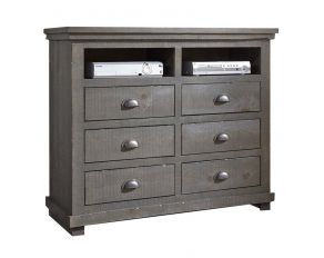 Willow Media Chest in Distressed Dark Gray