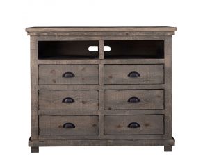 Willow Media Chest in Weathered Gray