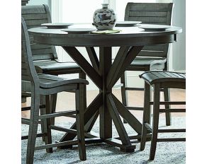 Willow Round Counter Table in Dark Distressed Gray