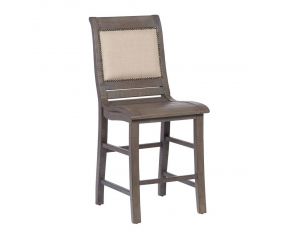 Willow Upholstered Counter Chair in Dark Distressed Gray