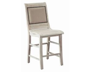 Willow Upholstered Counter Chair in Distressed White