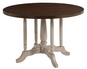 Winslet Round Dining Table in White and Gingerbread Top