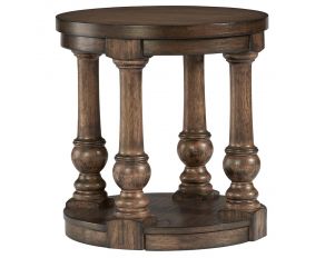 Wynton Round End Table in Cognac