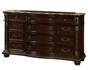 Furniture of America Fromberg Dresser in Brown Cherry Finish