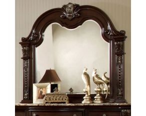 Furniture of America Fromberg Mirror in Brown Cherry Finish