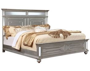 Furniture of America Salamanca California King Bed in Silver Finish