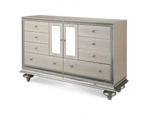 Hollywood Swank Upholstered Dresser in Crystal Croc