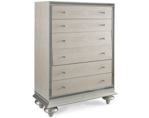 Hollywood Swank Upholstered Chest in Crystal Croc