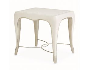 London Place Rectangular End Table in Creamy Pearl