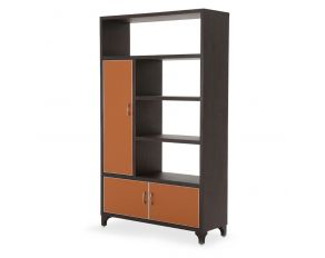 21 Cosmopolitan Left Bookcase Cab. with Doors in Diablo Orange/Umber